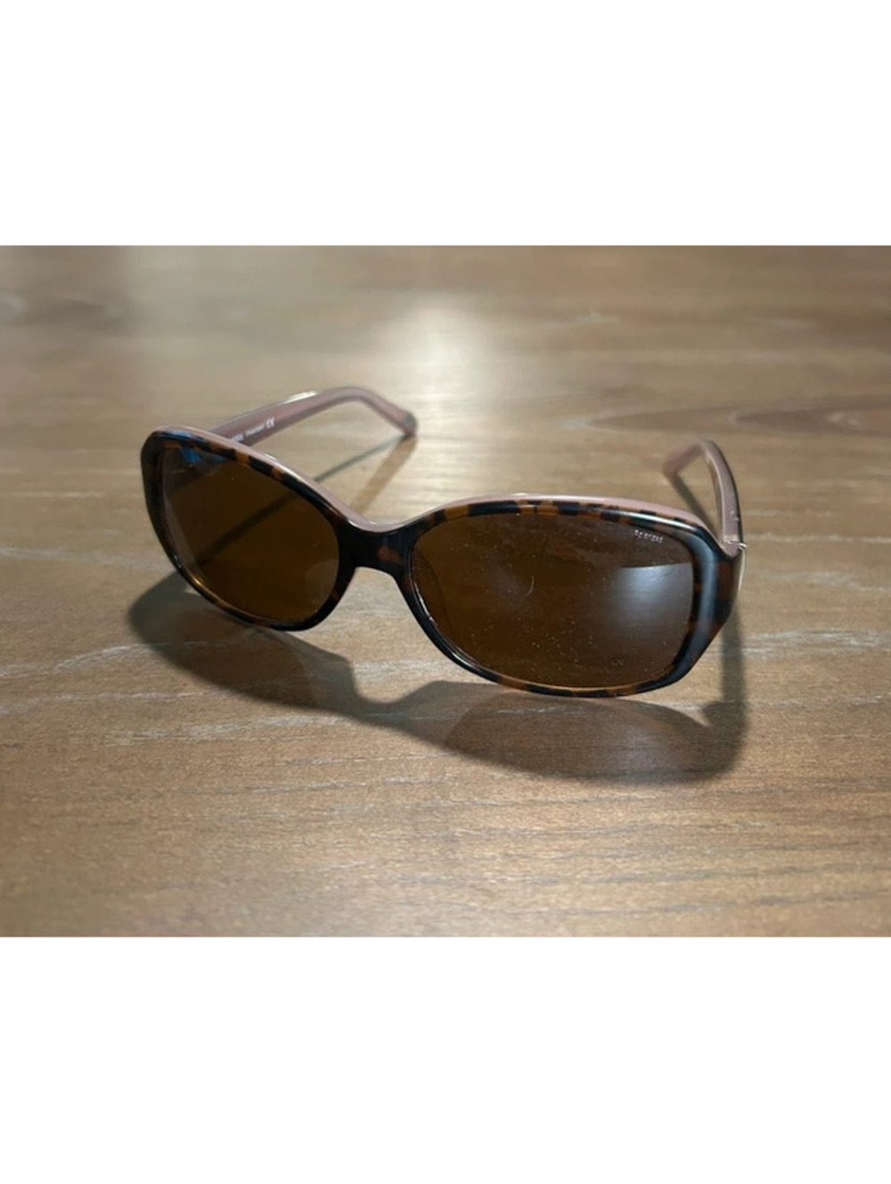 Fossil Tortoiseshell Polarized Sunglasses Brown Oversized Cat Eye